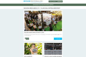 Nyheder: Certificeret bæredygtigt byggeri | Sundt indeklima - akustikløsninger | CO2 reduktion - Fjernvarmerør | Cirkulær løsning - Pavillonbygninger