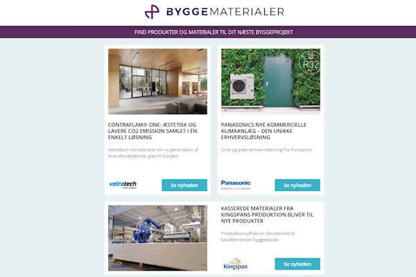 Nyheder: Vibrationsfri fundering – skruepæle | Optimer dit facadeprojekt | Dampbremse i 100% genbrugspapir | Integreret solafskærmning | Sikkerhedsbelysning