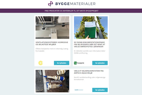 Nyheder: Har du styr på radonsikringen? | Genbrug af facadeplader | Midlertidige varmecentraler | Unikt indeklimakoncept | Vedligeholdelsesfri terrasse