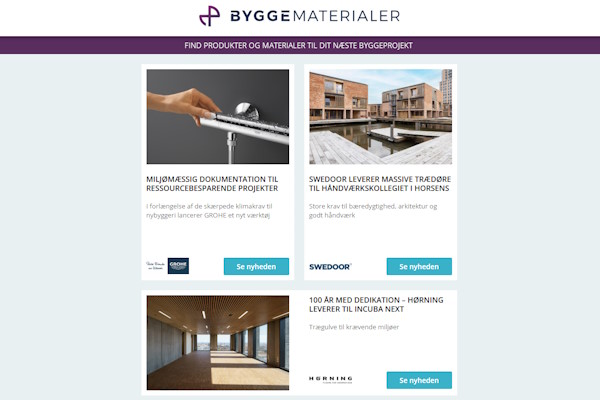 Nyheder: Hydraulisk balancering – varmtvandssystem | Effektiv facadeinstallation | Nye akustiske flåder | Specialtilpasset fedtudskiller | Undergulve