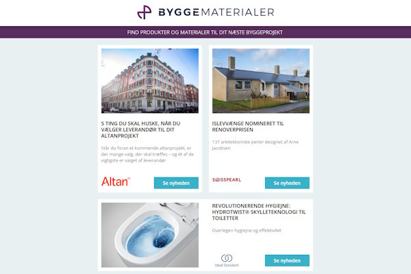 Nyheder: Optimalt indeklima med glasfacader | Intelligente fjernevarmeløsninger | Maksimal sikkerhed – beskyttelsesplader | Vådrumssikring
