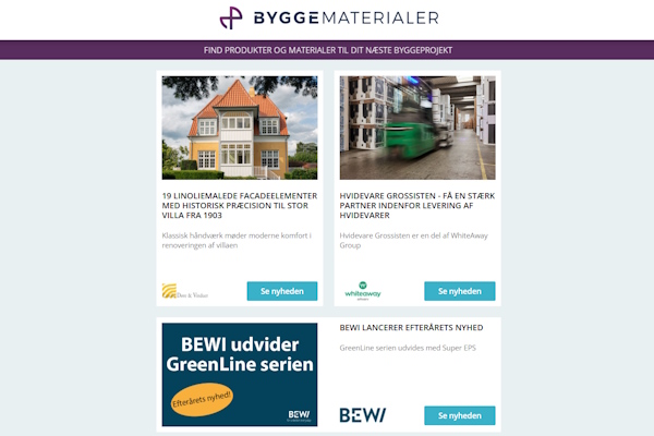 Nyheder: Genanvendelse af fibergips | Brandsikre altangange | Grønne søjler og lav CO2 | Plug-and-play badekabiner | Building Green CPH – fremtidens boliger
