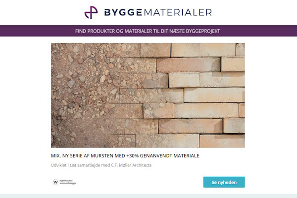 Nyheder: Det lette valg – det stærkeste fundament | Fokus på bæredygtighed – facadebeklædning | Innovativ glasvægsløsning | Indblæst isolering