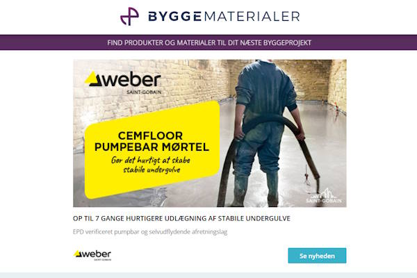 Nyheder: Byggeplader med skrald? | Gulvsystemer med uanede designmuligheder | Energieffektiv og intelligent belysning | Farverige facader