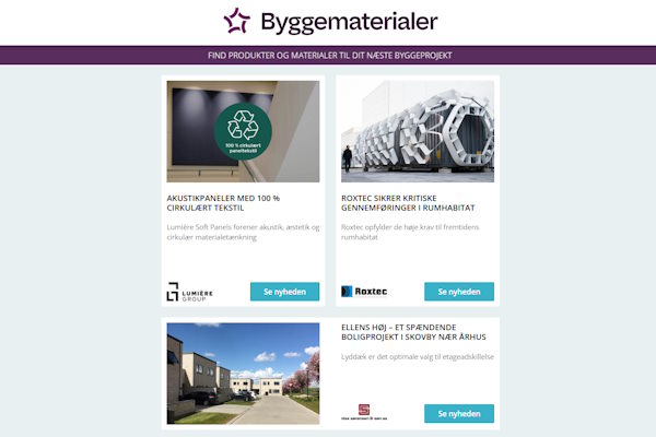 Nyheder: Solenergi og grønt tag | Brandgodkendte akustikpaneler | Ny varmepumpeserie | Slidstærke industrigulve | Mobilfrie skoler