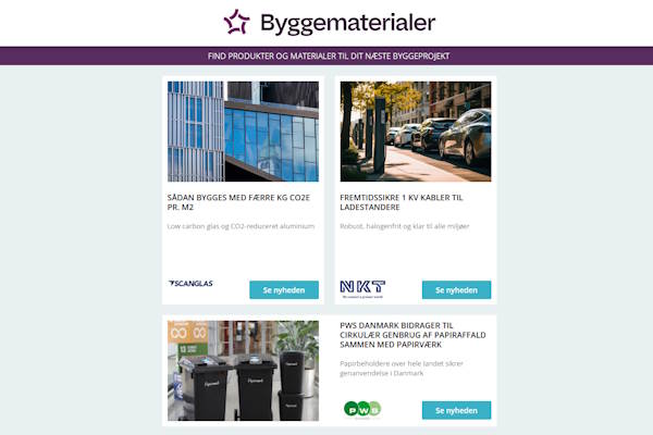 Nyheder: Fugefrit designgulv – lavere CO2-aftryk | Grønne tage | Fibercement | Isolering og effektiv varmefordeling | Koblede vinduer
