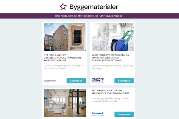 Nyheder: Brandsikring – cirkulært byggeri | Tæppeflise af genanvendt materiale | LED-belysning - energisluger? | Brandbeskyttelse | Ventilation uden spild