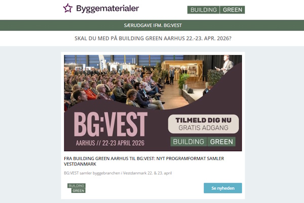 Nyheder: Dokumenterede facadeløsninger | Linoleumsgulve scorer højt i miljøcertificeringer | Gamle plastvinduer bliver til nye | Reducere CO2 markant