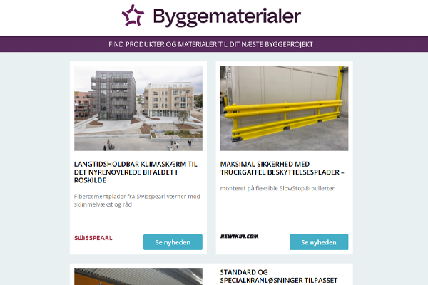 Nyheder: Holdbare facadeløsninger | Få succes med større anlæg | Sådan træffer du bedre beslutninger | Byg dansk. Byg cirkulært | En løsning - mange muligheder