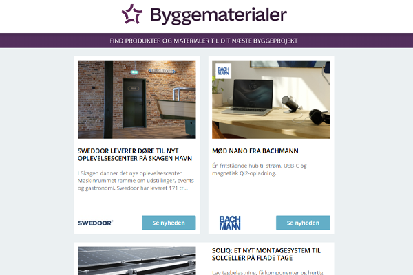 Nyheder: Uendelige designmuligheder | Holdbare løsninger til landbruget | Ét designsystem til moderne indretning