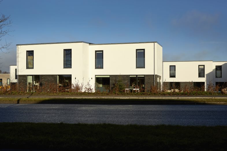 Bæredygtige dobbelthuse med tegl og puds i Ringsted fra Sto Danmark