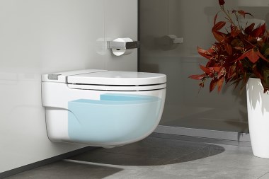 Det væghængte In-Tank toilet kommer i to versioner, med henholdsvis L-beslag og I-beslag