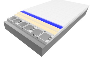 Jackons varmefordelingsplader i aluminium til gulvvarmepladen.