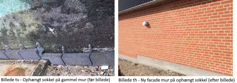 færdige opmuring af ophængt sokkel med anvendelse af VTO’s konsoller