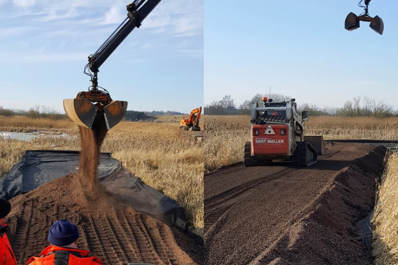 Leca® letklinker blev produktet, man valgte at anvende til at lastkompensere under både vej og cykelsti, da grus viste sig at blive for tungt og dermed også ville forårsage sætninger