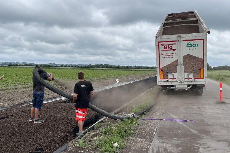 Leca, etablering af cykelsti på blød bund