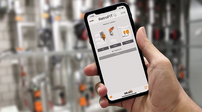 Retrofit App Belimo gratis hjælpeværktøj som app eller online og universalmotorer