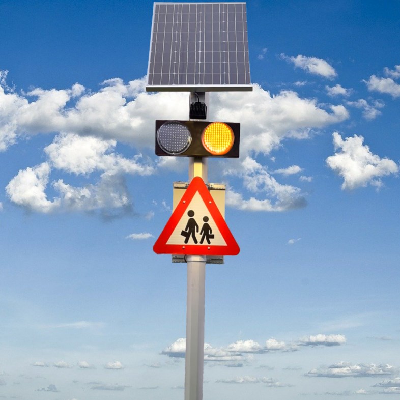 Seri Q Sign, solcelledrevet LED blink til mastmontering 
