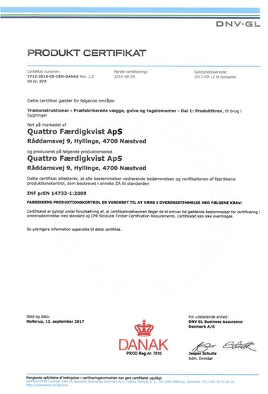 Quattro Tagkviste certifikat 