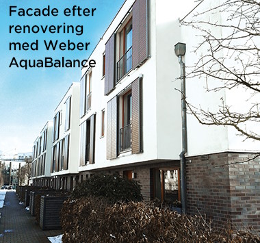 Facade efter renovering med Weber Aqua Balance 