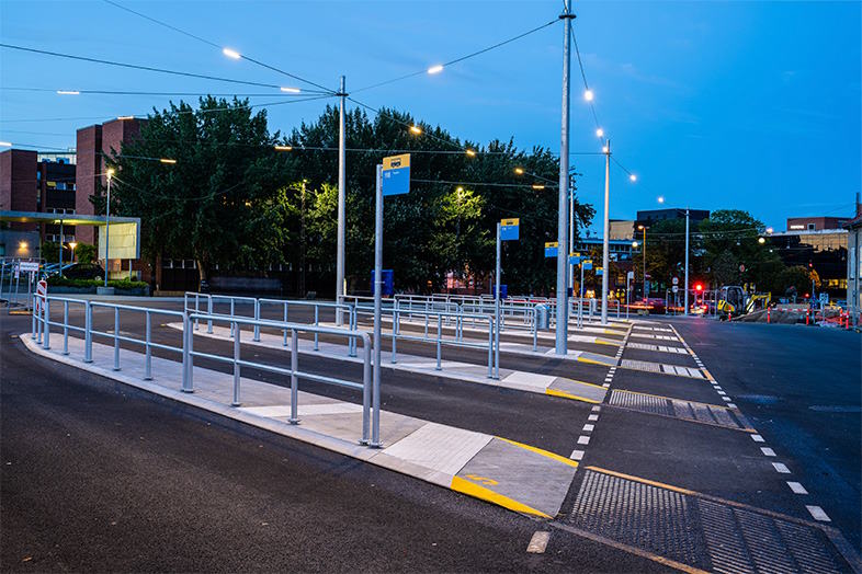 Gadebelysning ved Aarhus Rutebilstation