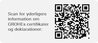 Scan for yderligere information om GROHEs certifikater og deklarationer