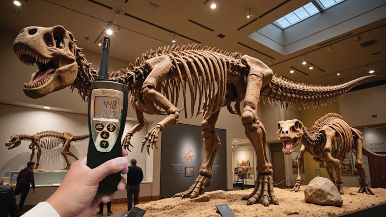 Dinosauerskelet på museum