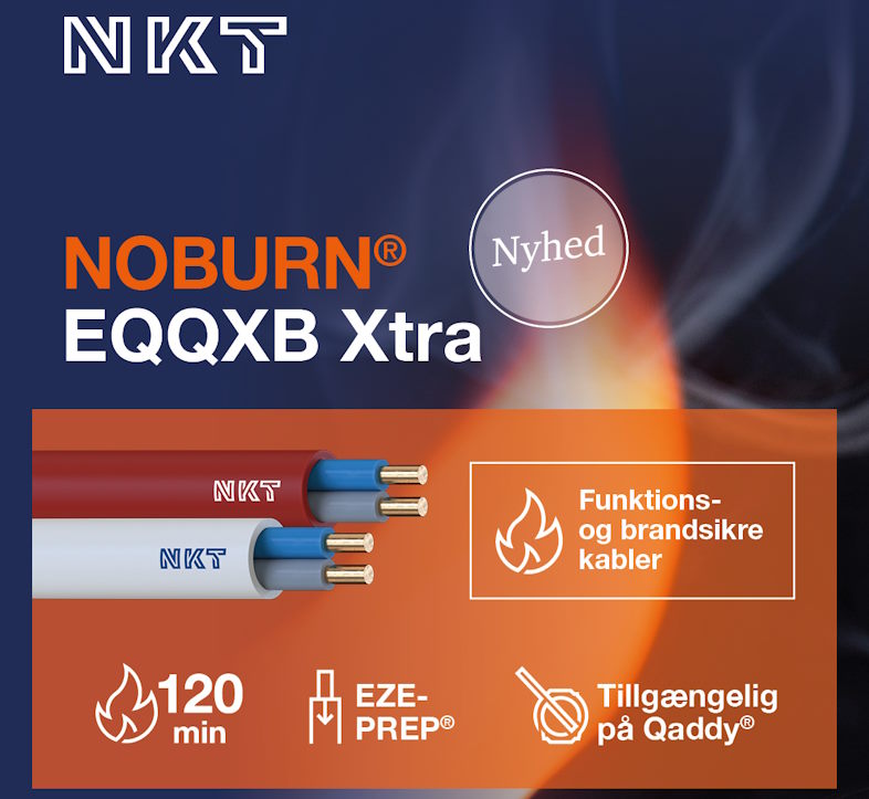 NOBURN® EQQXB Xtra kan fungere i op til 120 minutter under ekstreme brandforhold 
