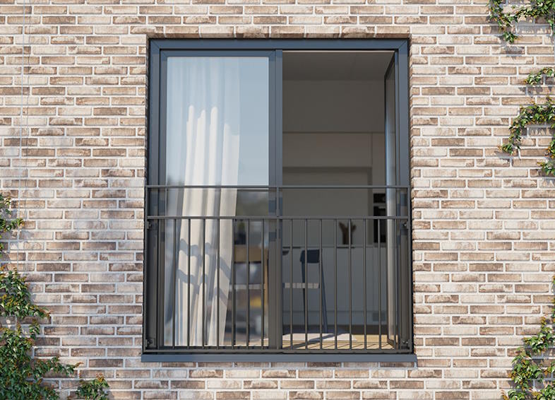Franske altanværn - fremstillet med minimum 75 % genanvendt post consumer aluminium