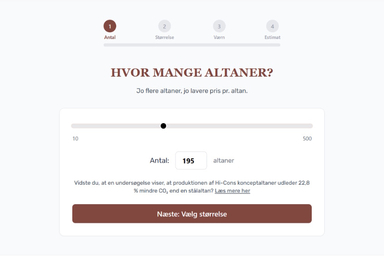 Derfor har Hi-Con lanceret et nyt digitalt værktøj, der hurtigt giver dig et estimeret prisniveau på altaner 