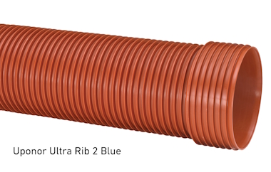 Uponors velkendte rørtype: Ultra Rib 2 Blue