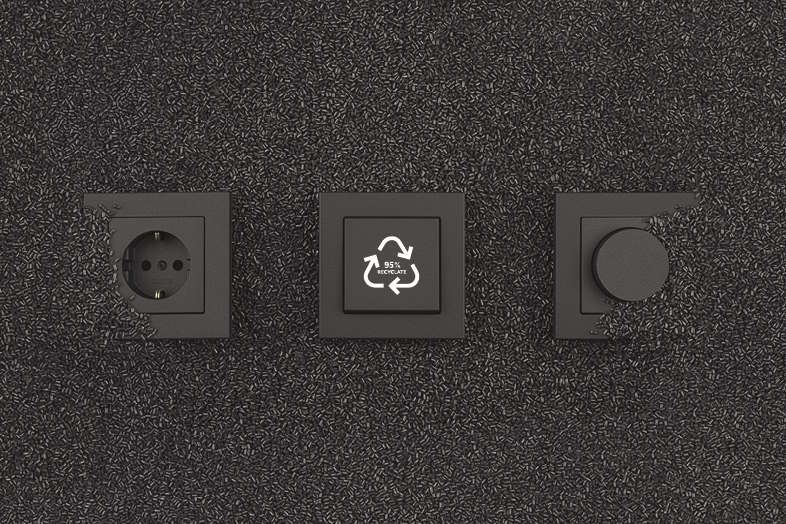 Afbrydere og stikkontakter fra JUNG af 95% gnbrugsmateriale