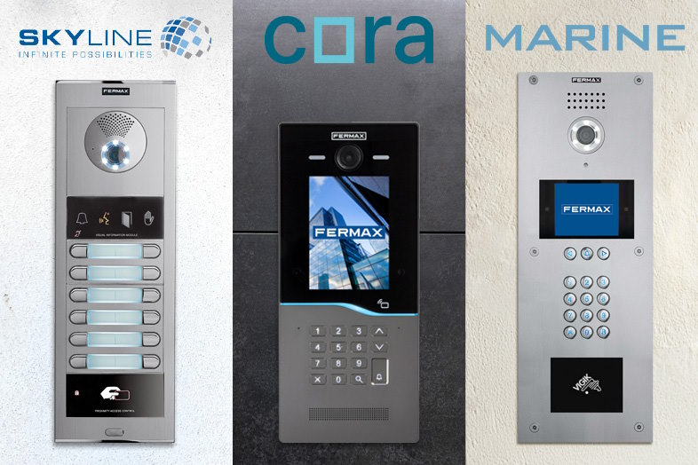 Dørstationerne Skyline, Cora og Marine fungerer med Veo og Veo XL svarmonitorerne