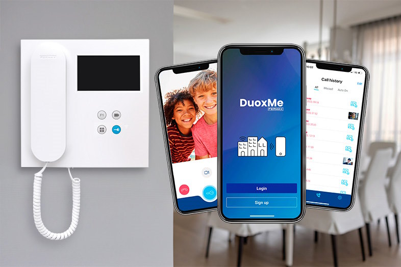 DuoxMe er en gratis app fra Fermax, der tilbyder viderestilling af dørkald til mobilen