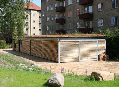 Grønt tag på overdækningen