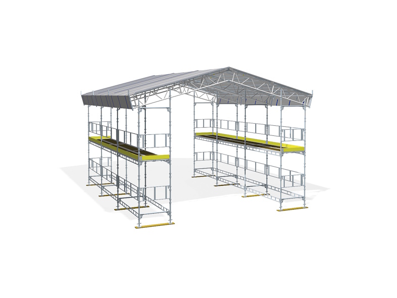 Hakitec TKS stilladsoverdækning - Øverste bomlag er overdækket
