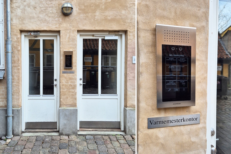 Der er monteret SAGA dørstationer ved alle indgange til kollegiet.