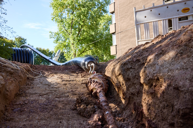 Efter installationen blev FLEXWELL-FHK tilkoblet det eksisterende KMR-net, mens husforbindelsen blev udført med CASAFLEX-systemet.