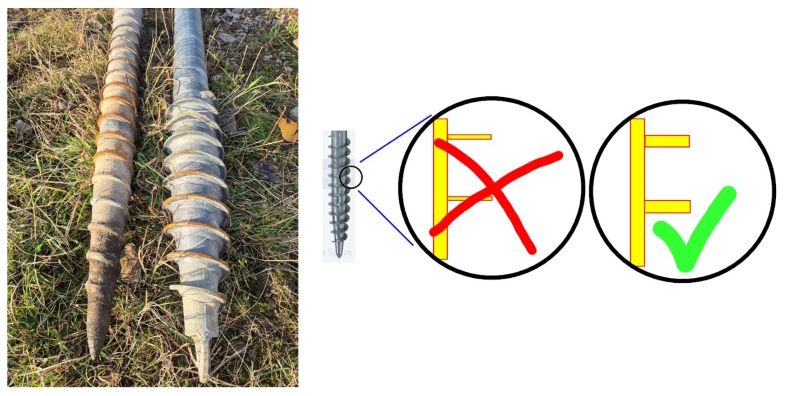 Gevindet skal altid være samme tykkelse som rørgodset – og aldrig under 5 mm.