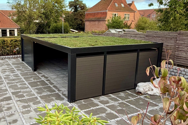 Allview leverer fleksible carporte og skure med grønne tage