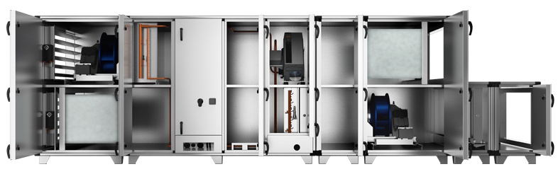 I ventilationsaggregater som VEX4000 betyder det, at anlægget kan levere både køling og opvarmning med høj effektivitet 