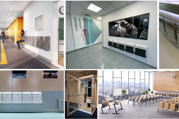 Bjerring stadionstole, pvc sæder – vægmonteret stole - møbler