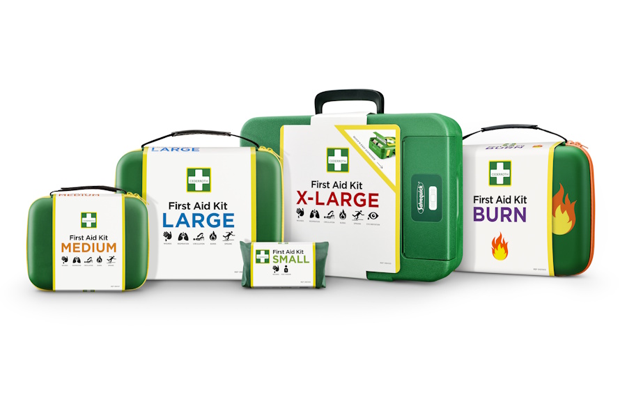 Førstehjælpskasser og brandsårsprodukter