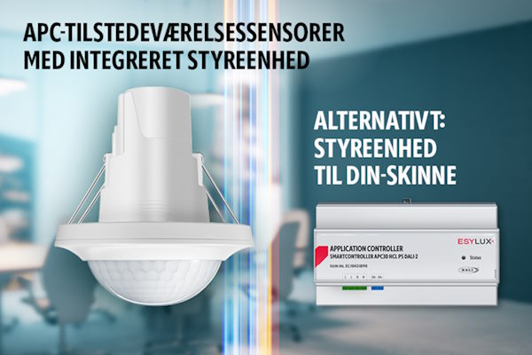 ESYLUX har nu introduceret APC30 tilstedeværelsessensorer i DALI-2 standarden