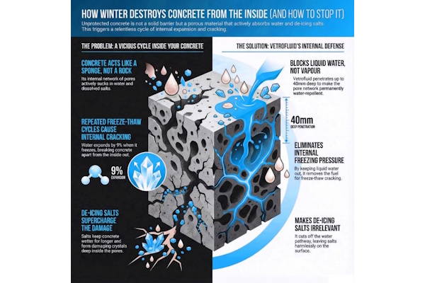 Evercrete Vetrofluid beskytter beton indefra – permanent