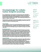 Forudsætninger for Letbek Carbon footprint screening