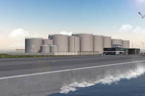 Ny olieterminal på den nyetablerede kaj i Frederikshavn