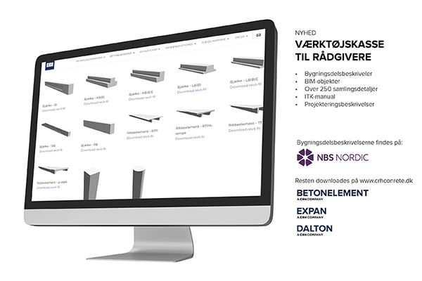 Omfattende bygningsdelsbeskrivelser af betonelementer inkl. BIM og detaljer