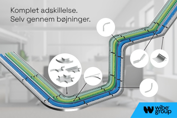 Optimeret datakabling med afrundede formstykker og fleksible deleskinner
